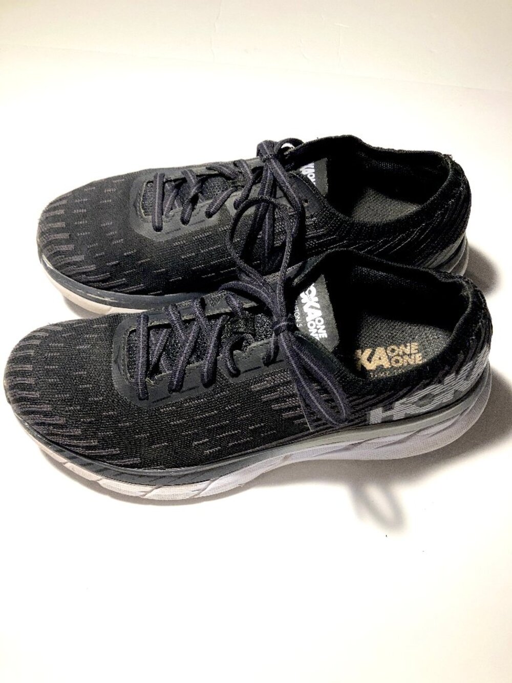 Hoka One One Clifton 5 Knit Cushioned Running Shoes
